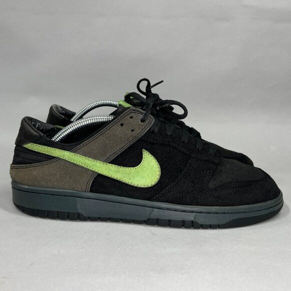 Nike Dunk Low Shoes Men\'s Size 10 Black‎ Green No Liner 2005 Rare Sneakers main image 4